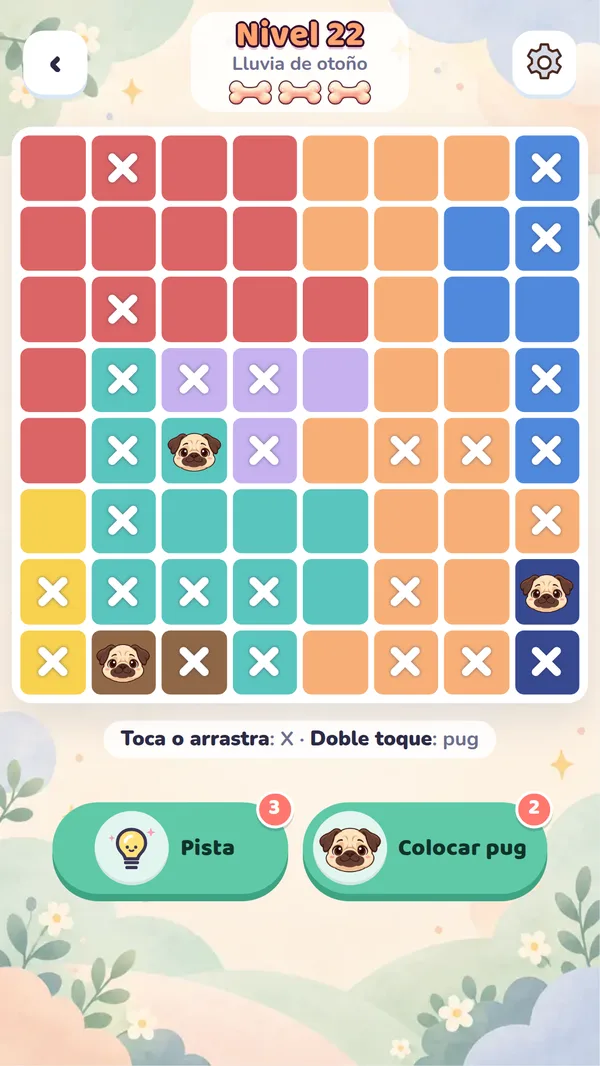 Partida a medias en un tablero de 8 por 8